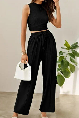 Stroll & Hangout Ribbed Knit Two-Piece Set