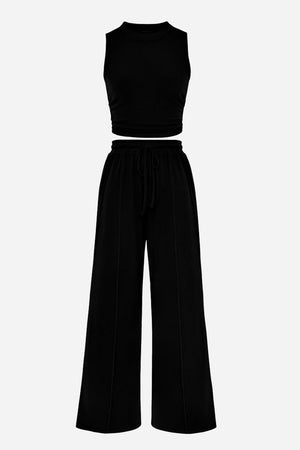 Stroll & Hangout Ribbed Knit Two-Piece Set