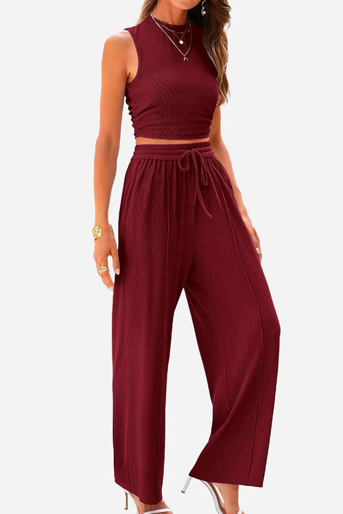Stroll & Hangout Ribbed Knit Two-Piece Set
