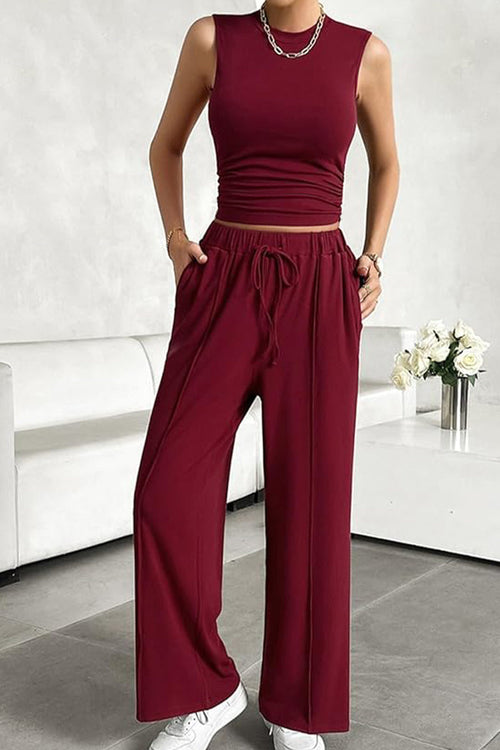 Stroll & Hangout Ribbed Knit Two-Piece Set