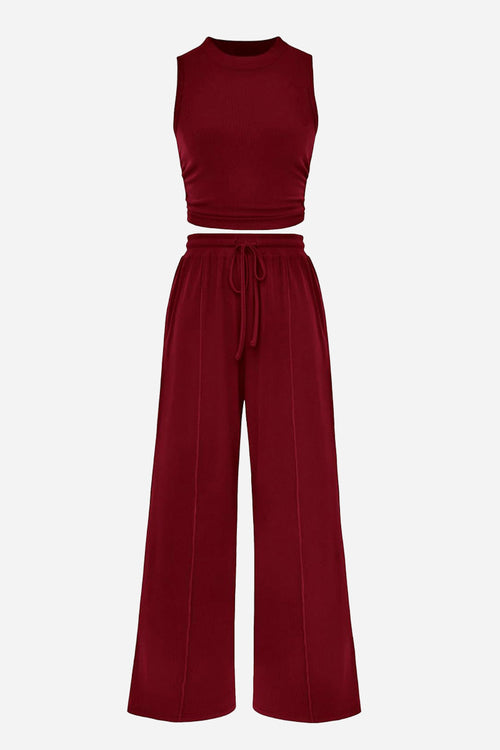Stroll & Hangout Ribbed Knit Two-Piece Set