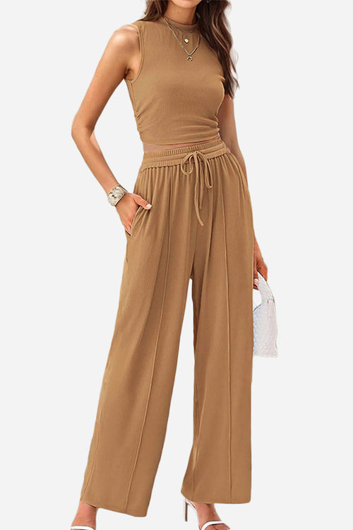 Stroll & Hangout Ribbed Knit Two-Piece Set