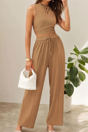 Stroll & Hangout Ribbed Knit Two-Piece Set