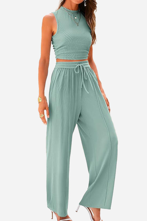 Stroll & Hangout Ribbed Knit Two-Piece Set