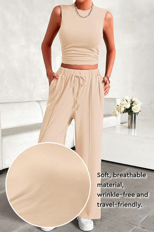 Stroll & Hangout Ribbed Knit Two-Piece Set