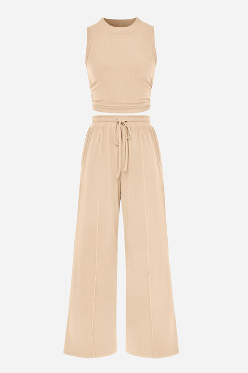 Stroll & Hangout Ribbed Knit Two-Piece Set