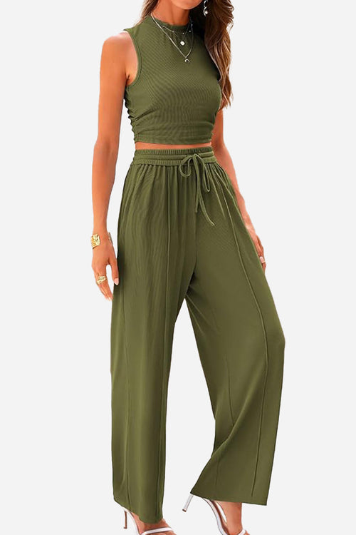 Stroll & Hangout Ribbed Knit Two-Piece Set