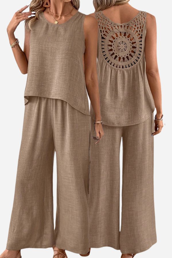 Dreamcatcher Crochet-Back Two-Piece Set