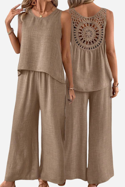 Dreamcatcher Crochet-Back Two-Piece Set