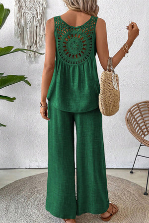 Dreamcatcher Crochet-Back Two-Piece Set