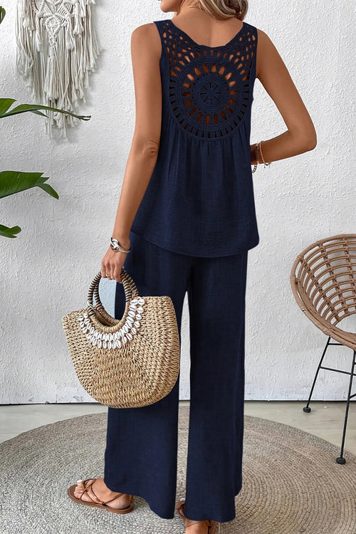 Dreamcatcher Crochet-Back Two-Piece Set