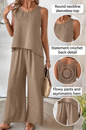 Dreamcatcher Crochet-Back Two-Piece Set
