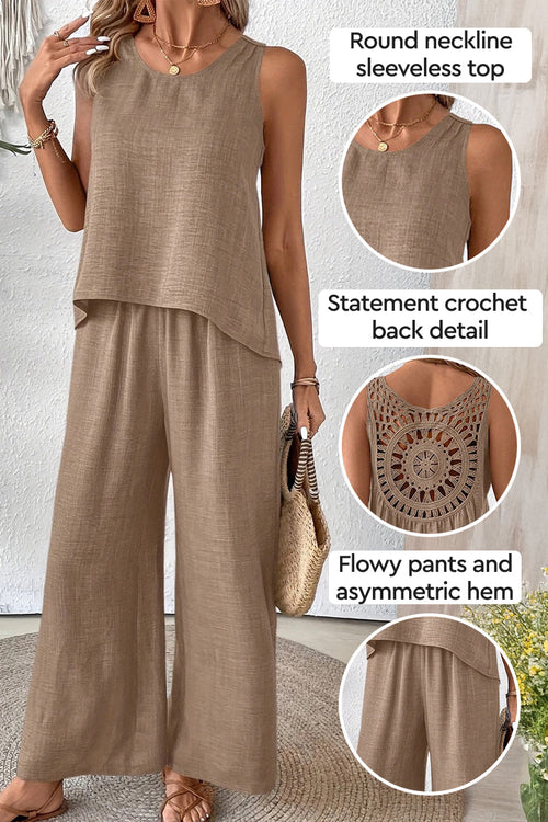 Dreamcatcher Crochet-Back Two-Piece Set
