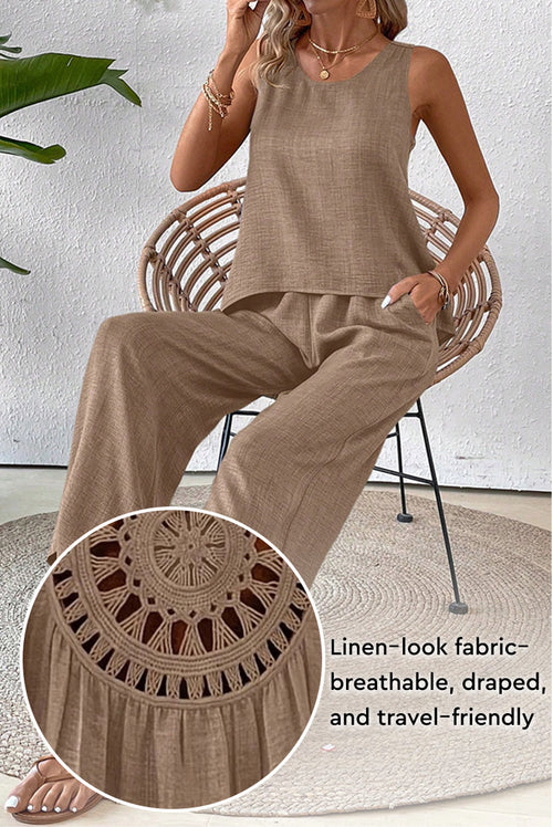 Dreamcatcher Crochet-Back Two-Piece Set