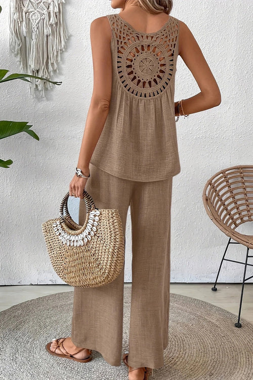 Dreamcatcher Crochet-Back Two-Piece Set