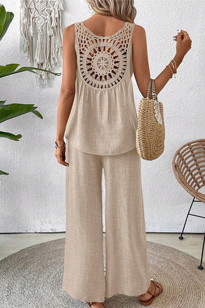 Dreamcatcher Crochet-Back Two-Piece Set