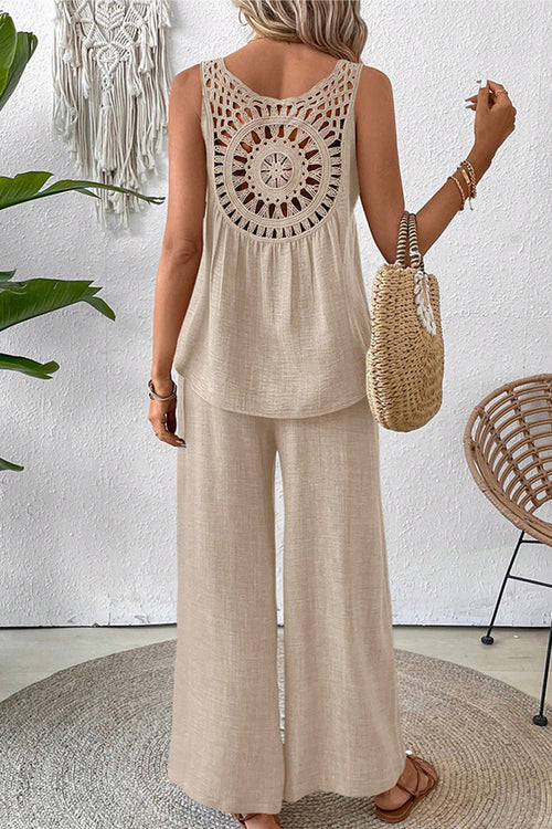 Dreamcatcher Crochet-Back Two-Piece Set