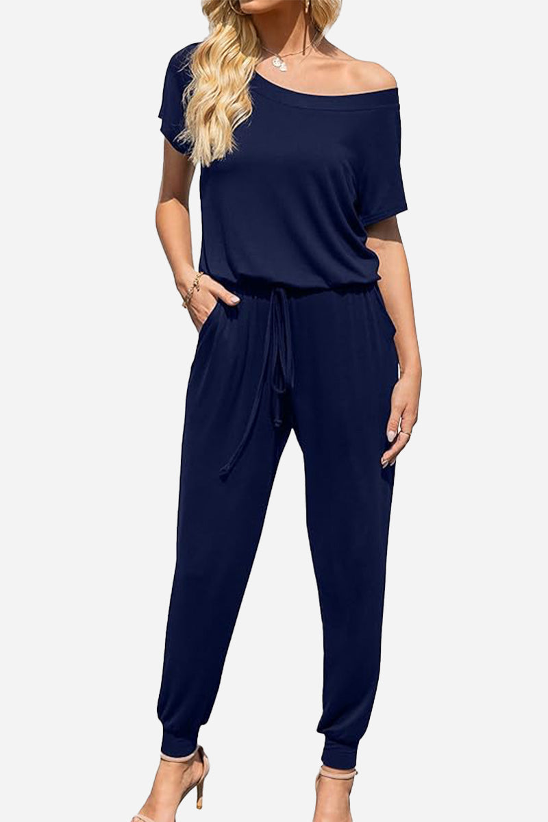 Moonlit Rome Off-Shoulder Jumpsuit