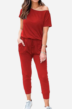 Moonlit Rome Off-Shoulder Jumpsuit