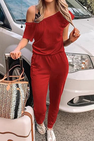 Moonlit Rome Off-Shoulder Jumpsuit
