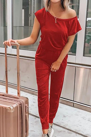 Moonlit Rome Off-Shoulder Jumpsuit