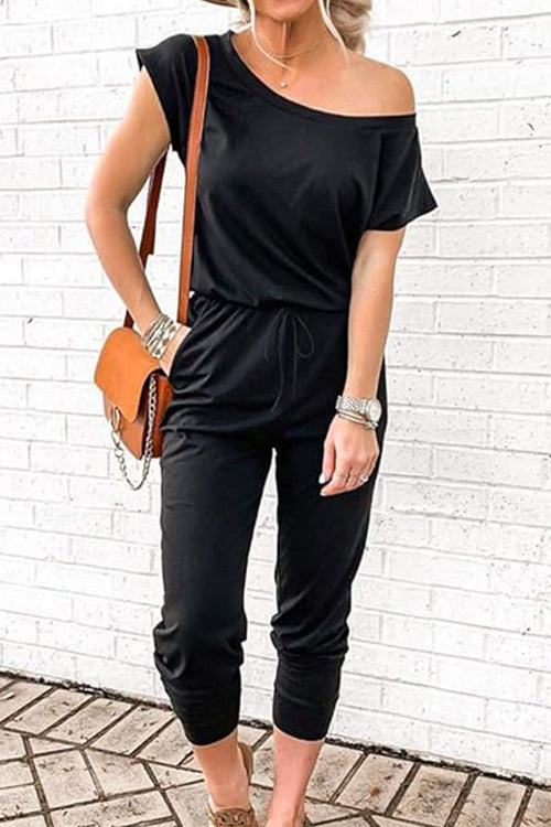 Moonlit Rome Off-Shoulder Jumpsuit