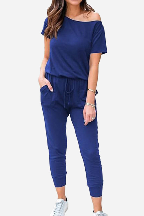 Moonlit Rome Off-Shoulder Jumpsuit