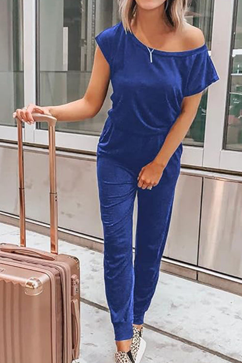 Moonlit Rome Off-Shoulder Jumpsuit