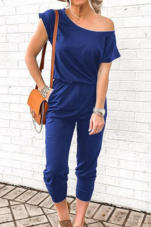 Moonlit Rome Off-Shoulder Jumpsuit