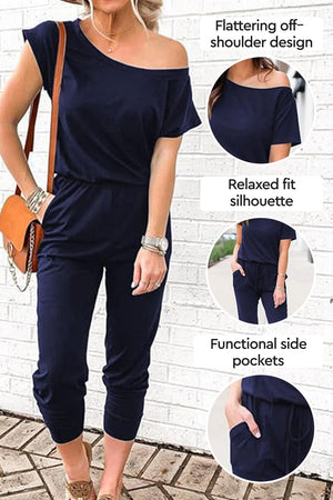 Moonlit Rome Off-Shoulder Jumpsuit