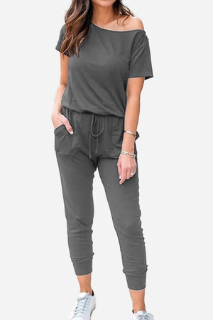 Moonlit Rome Off-Shoulder Jumpsuit
