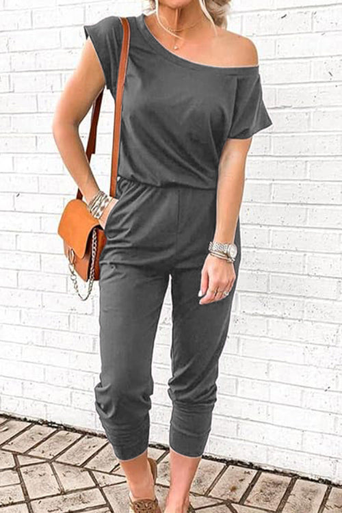 Moonlit Rome Off-Shoulder Jumpsuit