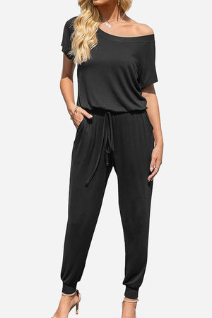 Moonlit Rome Off-Shoulder Jumpsuit