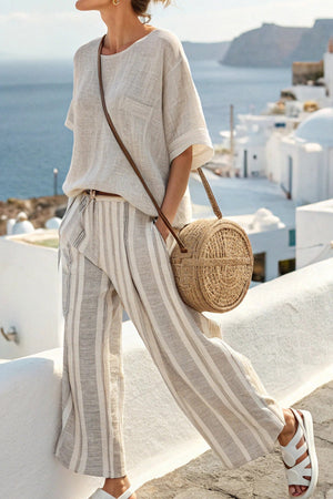 Coastal Comfort Linen Two-Piece Set