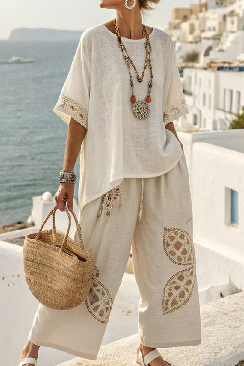 Coastal Comfort Linen Two-Piece Set