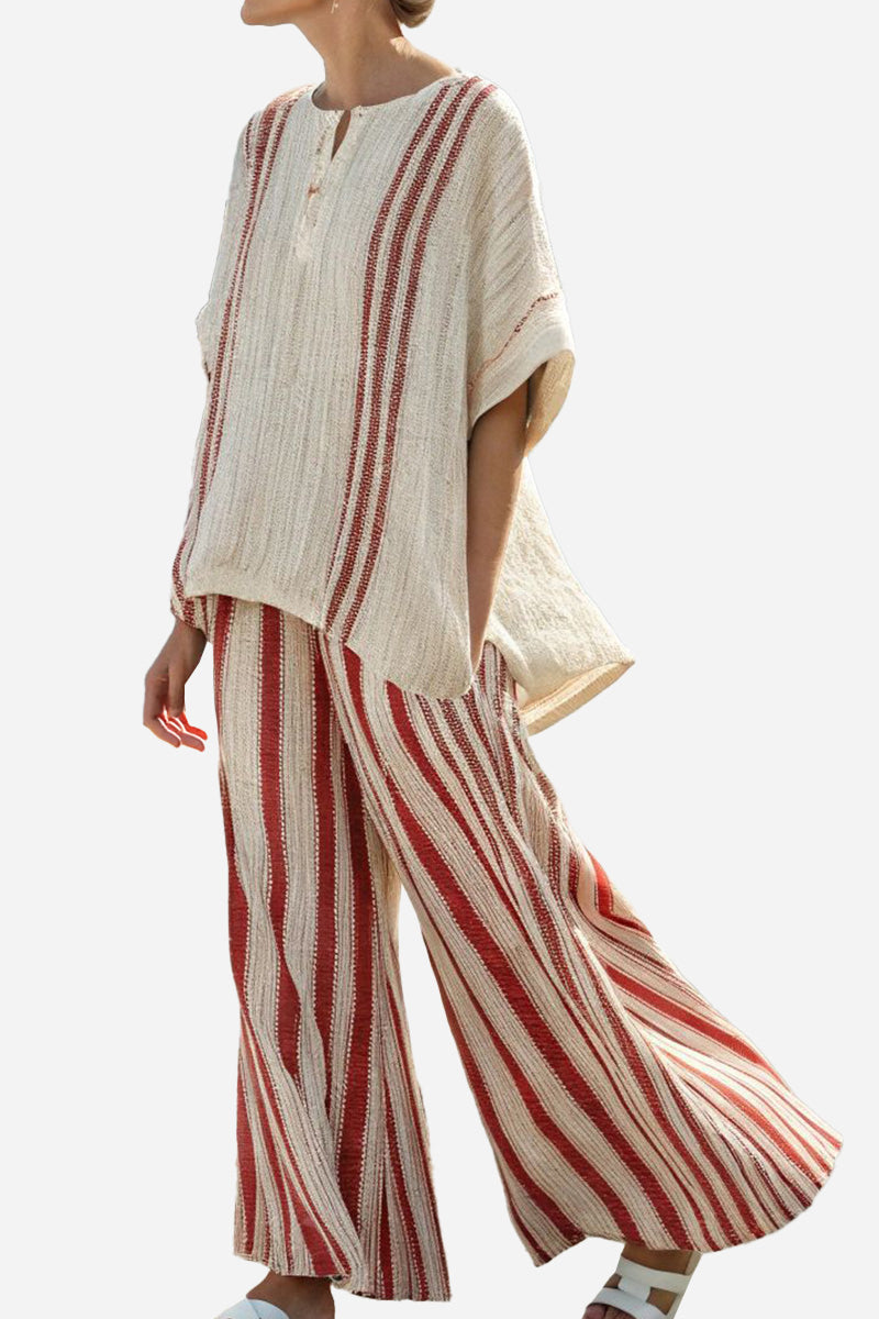 Santorini Sunset Striped Two-Piece Set