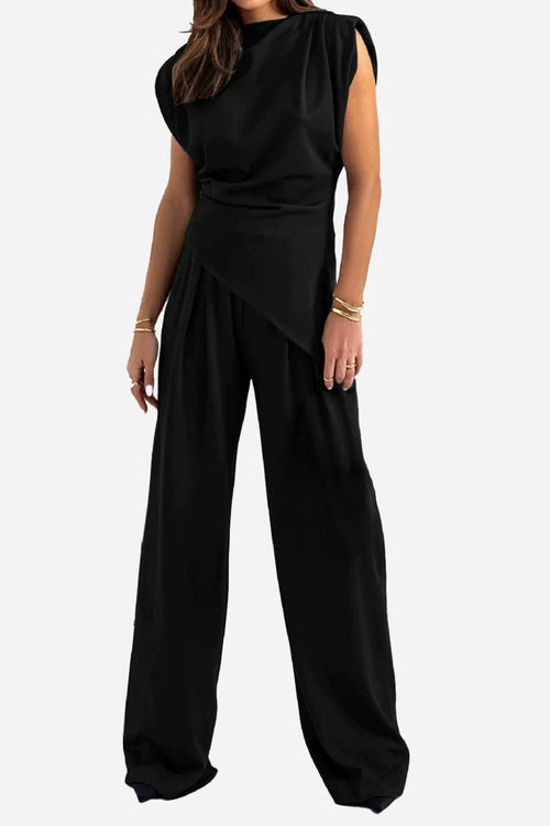 Manhattan Lines Draped Two-Piece Set