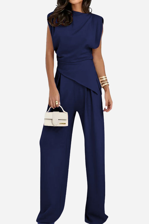 Manhattan Lines Draped Two-Piece Set