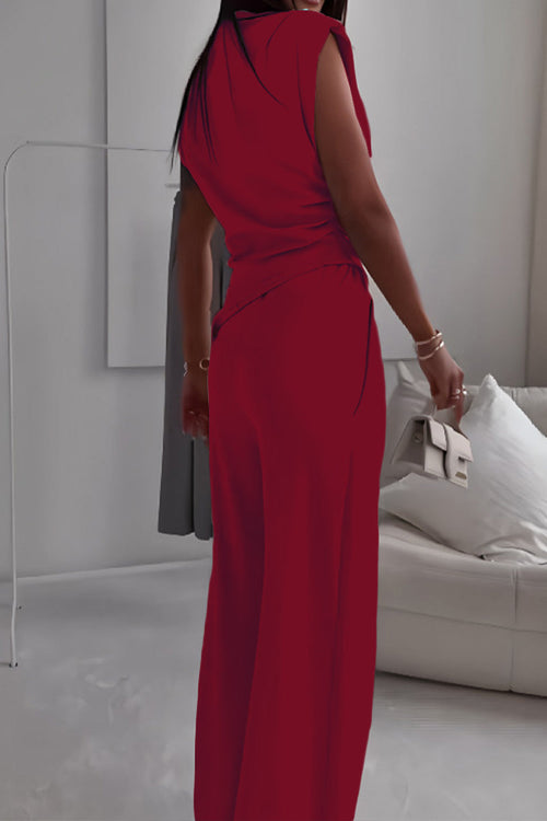 Manhattan Lines Draped Two-Piece Set