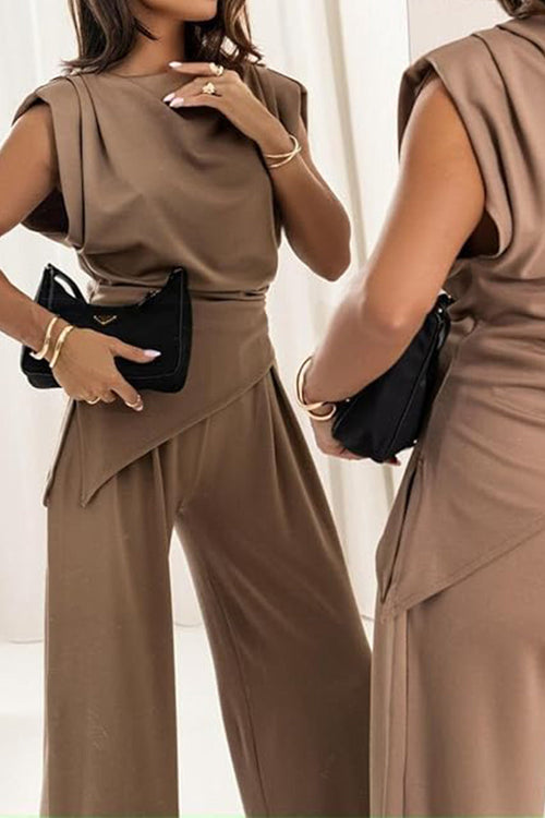 Manhattan Lines Draped Two-Piece Set