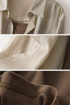 Soft Mornings wrinkle-free shirt and shorts set with breathable fabric and soft silky texture