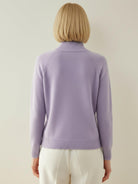 Lightweight 100% Italian cashmere sweater with mock-neck and regular fit, soft and breathable for all-day comfort