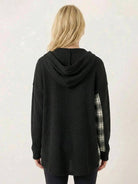 CloudKnit Oversized Hooded Shacket with waffle knit texture and button-front closure