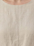 100% linen loose A-line pocket maxi dress with 3/4 sleeves and ankle-length hem