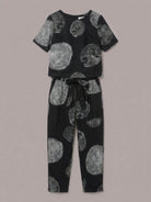 cotton linen set breathable monochrome two-piece outfit with relaxed fit on model