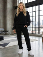 Classic Comfort Athleisure Set in stretchy, wrinkle-resistant fabric for versatile women's activewear