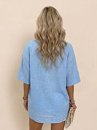 Coastal linen cotton two-piece set with breathable fabric and relaxed fit