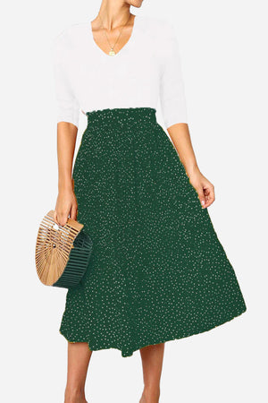 Effortlessly Chic Polka Dot Pleated Skirt Set