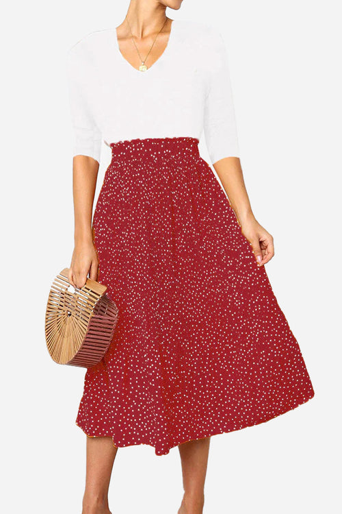 Effortlessly Chic Polka Dot Pleated Skirt Set