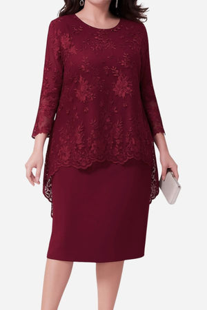 Elegant Lace Embroidered Two-Piece Evening Dress